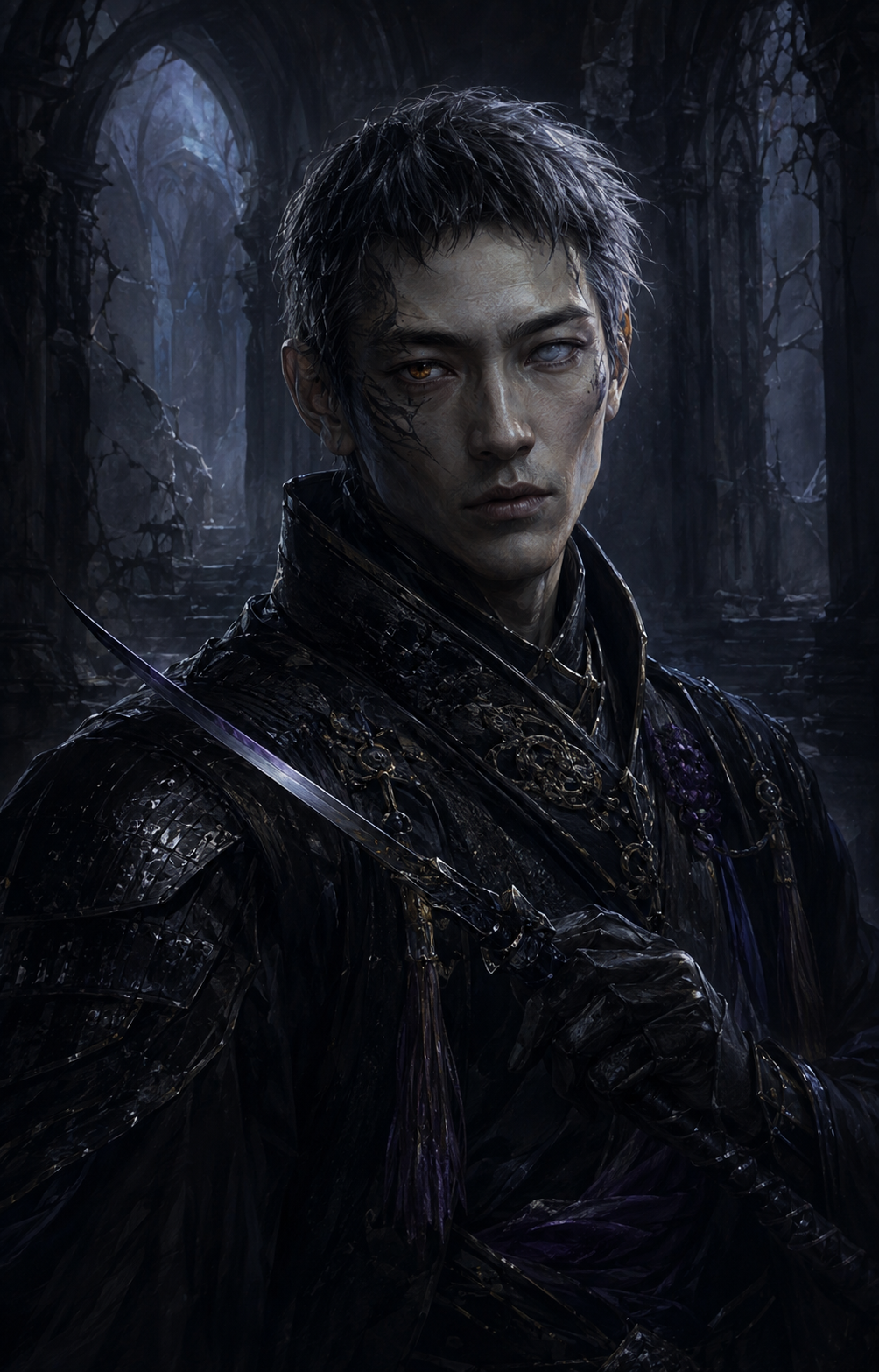 Painterly portrait of Shirai Kanoto, the Whisper-Fang