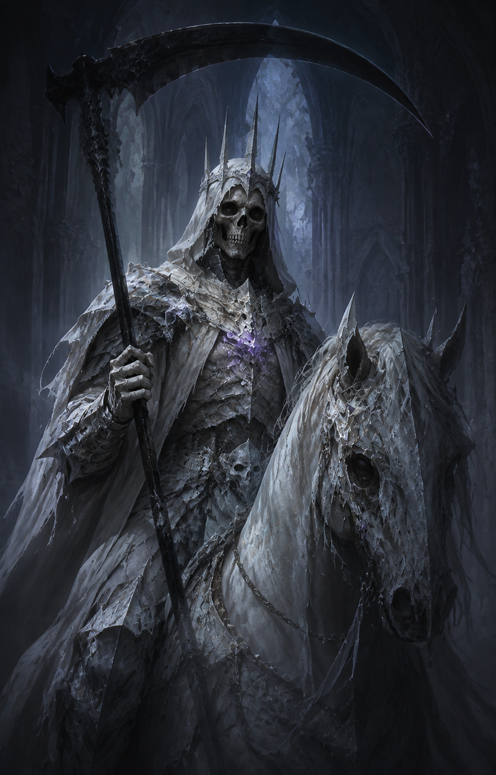 Painterly portrait of Death, the Pale Rider