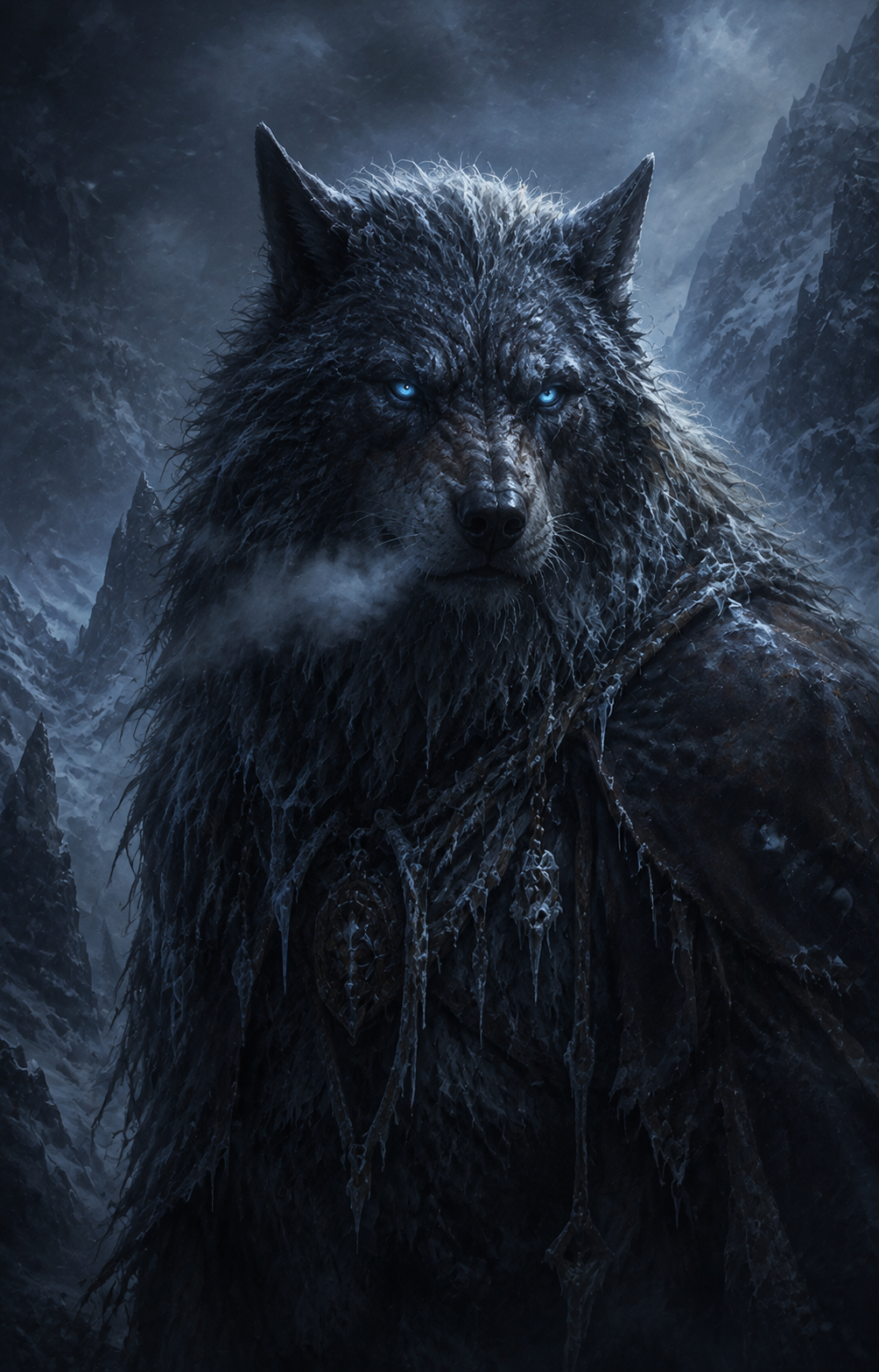 Painterly portrait of Old Frostmaw, the Pass-Warden
