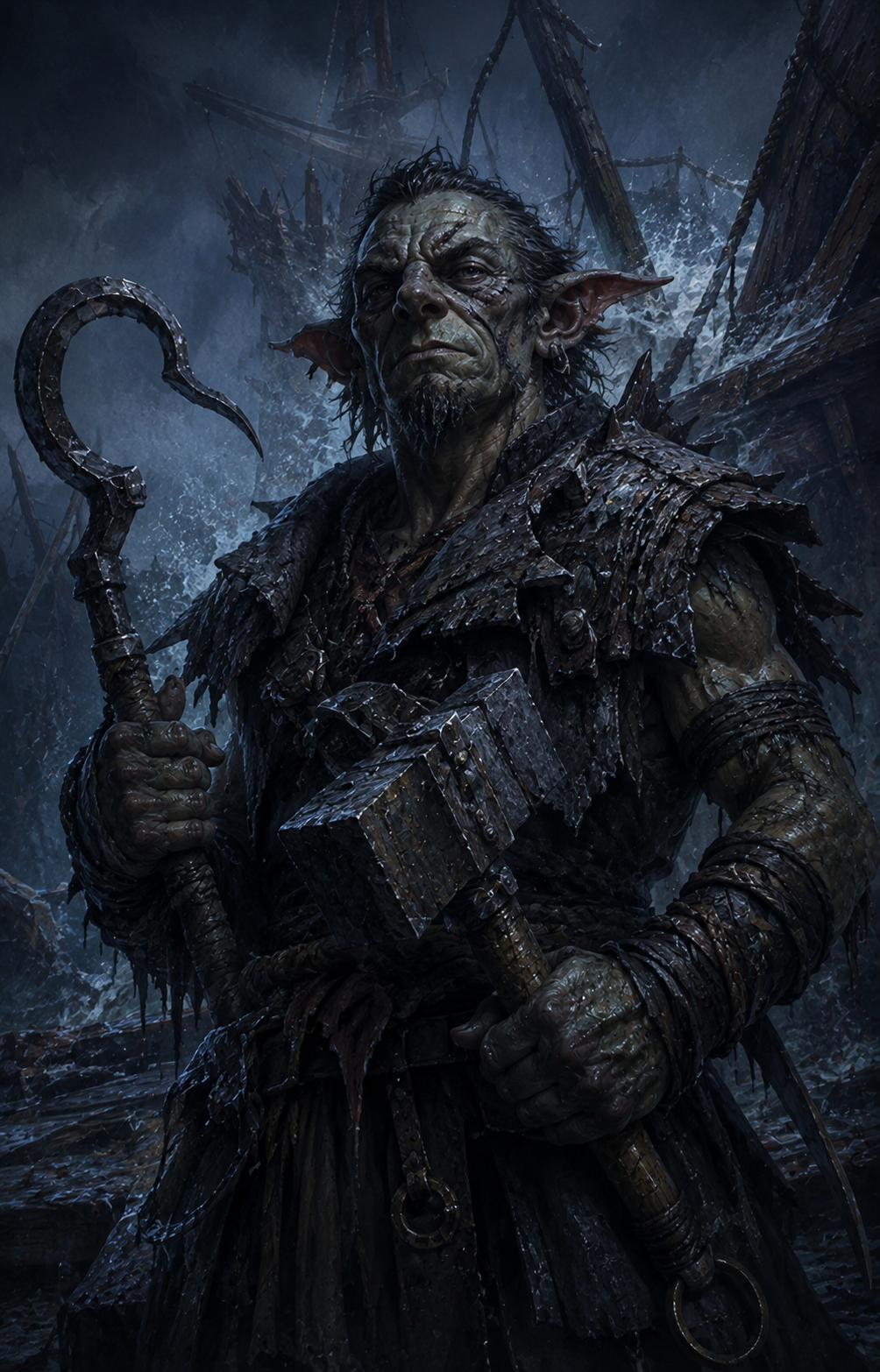 Painterly portrait of Barknuckle, the Wreckmaster