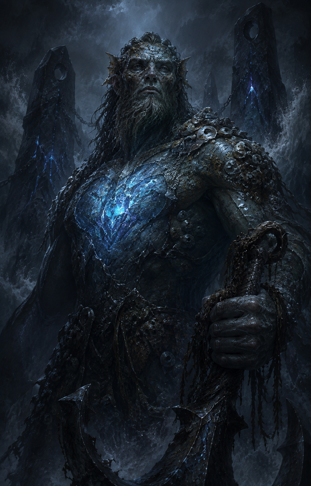 Painterly portrait of Ushkar, the Tideheart
