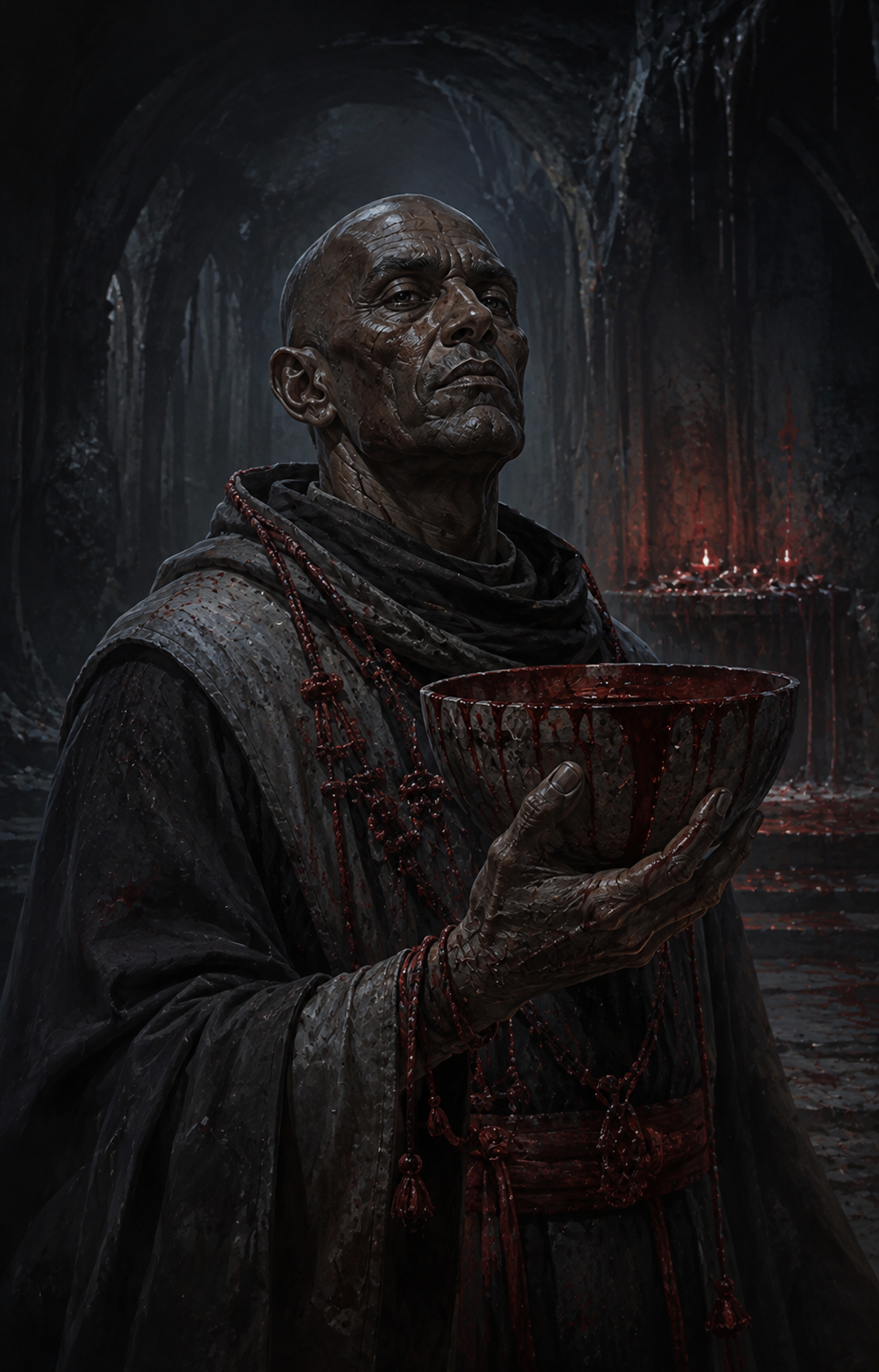 Painterly portrait of Brother Ossian, the Blood Tithe