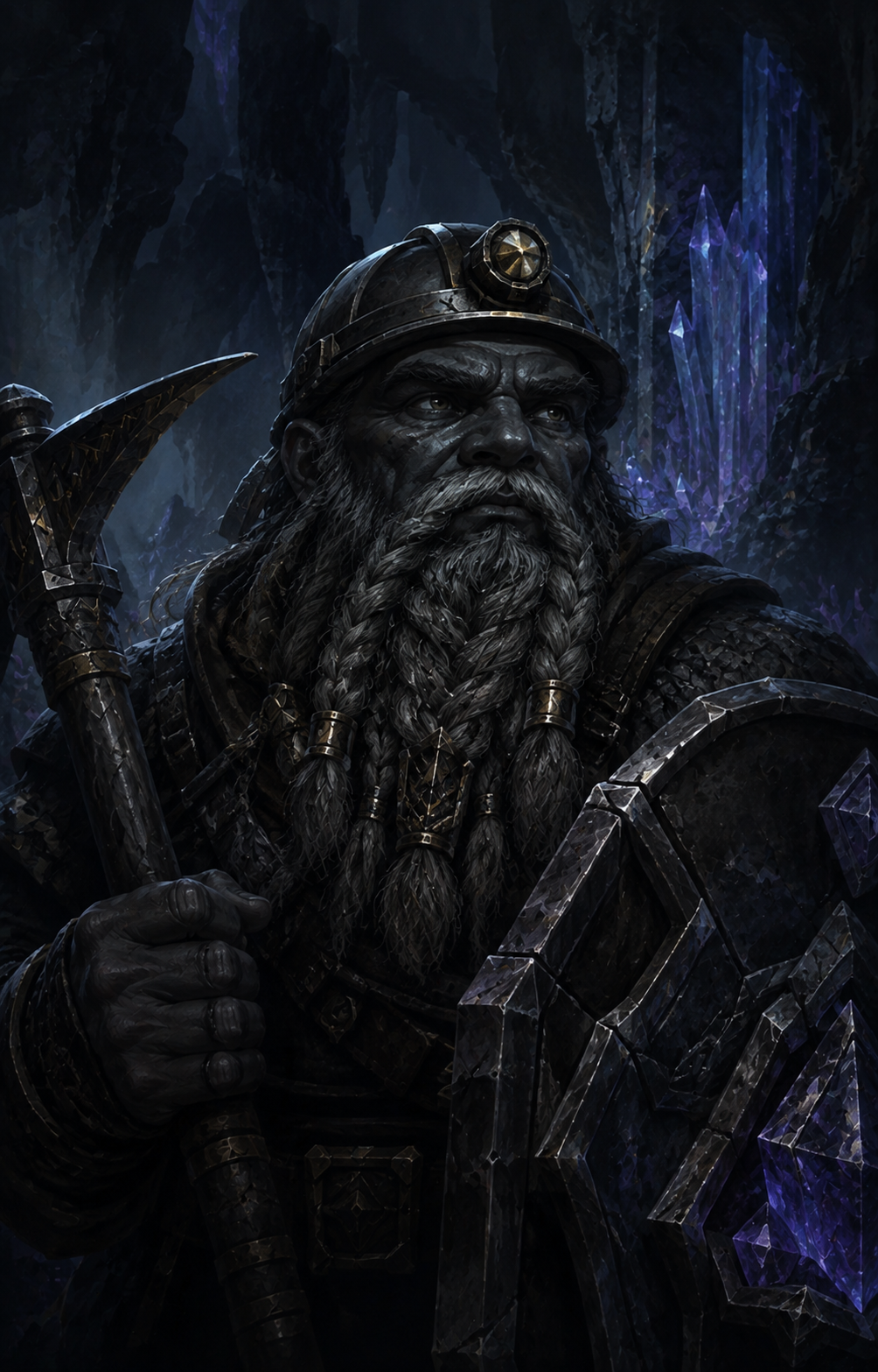 Painterly portrait of Vaelor Grimsallow, the Deep Warden